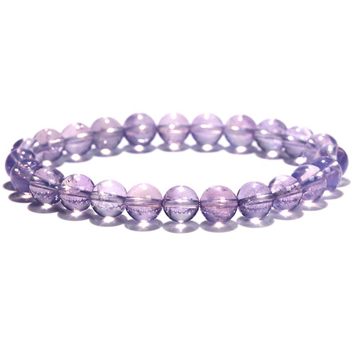 〔K1955-5〕高品質 透明 約7.8mm スコロライト 水晶 ラベンダークォーツ ブレスレット Scorolite