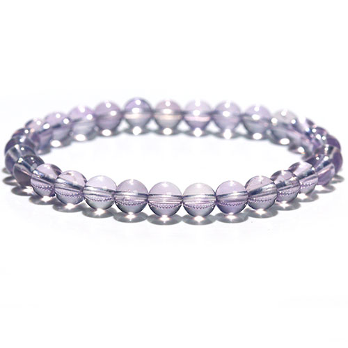 〔K1955-8〕高品質 透明 約6mm スコロライト 水晶 ラベンダークォーツ ブレスレット Scorolite