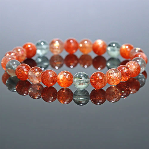 〔K1960-1〕約7mm アルーシャサンストーン ブレスレット SunStone（from Arusha）日長石