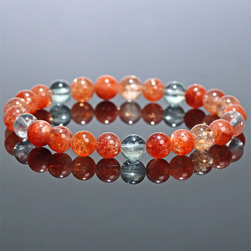 〔K1960-3〕約7mm アルーシャサンストーン ブレスレット SunStone（from Arusha）日長石