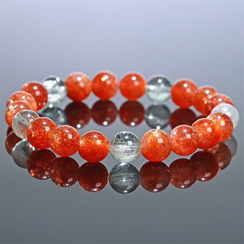 〔K1960-8〕約9mm アルーシャサンストーン ブレスレット SunStone（from Arusha）日長石