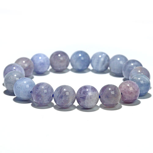 〔K1981-3〕約11mm マダガスカル産 ブルーローズクォーツ ブレスレット【FOREST 天然石 パワーストーン】