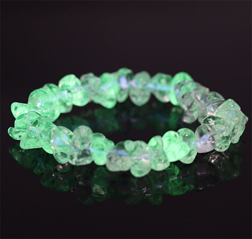 〔K1987-1〕希少 メキシコ産 蛍光 ハイアライトオパール ブレスレット  玉滴石 Hyalite Opal