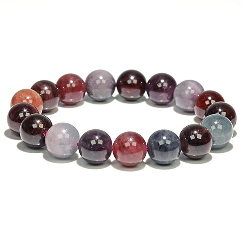 〔K1990-2〕大玉お買い得 約12mm マルチカラースピネル Spinel ブレスレット【FOREST 天然石 パワーストーン】
