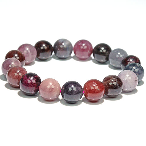 〔K1990-3〕大玉お買い得 約12mm マルチカラースピネル Spinel ブレスレット【FOREST 天然石 パワーストーン】