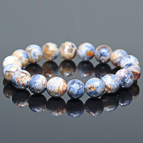 〔K1998-5〕約12mm デニムピーターサイトシリカ ブレスレット ナミビア産 Pietersite 角閃石