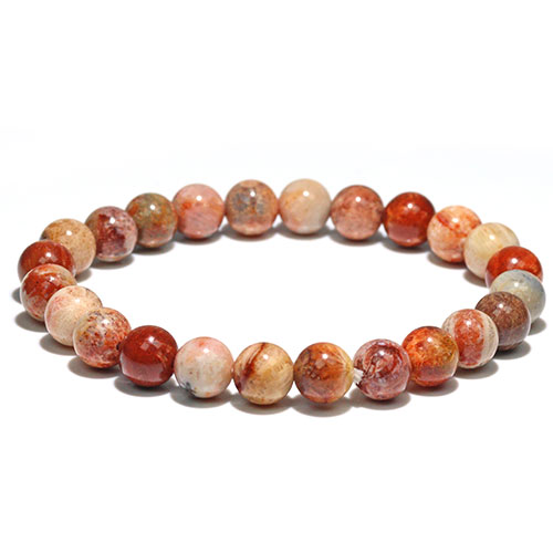 フローライト（ブレスレット） & フォシルコーラル(ネックレス) 2点製作 フローライト（ブレスレット） & フォシルコーラル(ネックレス