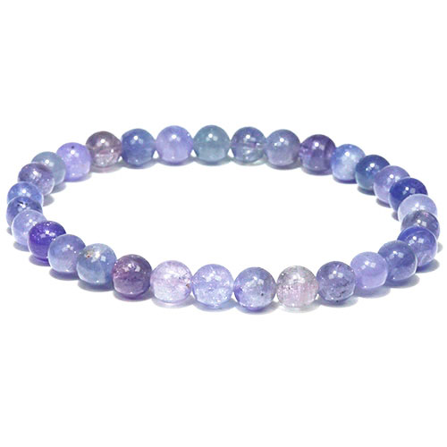 〔K2022-2〕高品質 約6mm ミックスタンザナイト Tanzanite 誕生石 ブレスレット【FOREST 天然石 パワーストーン】