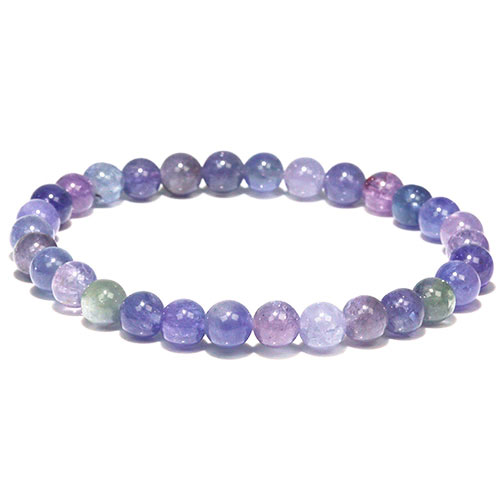 〔K2022-4〕高品質 約6mm ミックスタンザナイト Tanzanite 誕生石 ブレスレット【FOREST 天然石 パワーストーン】