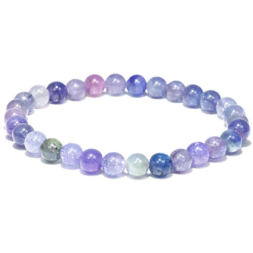 〔K2022-5〕高品質 約6mm ミックスタンザナイト Tanzanite 誕生石 ブレスレット【FOREST 天然石 パワーストーン】