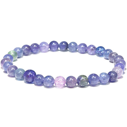 〔K2022-6〕高品質 約6mm ミックスタンザナイト Tanzanite 誕生石 ブレスレット【FOREST 天然石 パワーストーン】