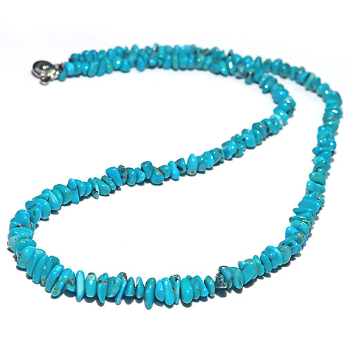 〔N1124〕約5-8mm グラデーション アリゾナ産 ターコイズ ネックレス Arizona turquoise 約48cm