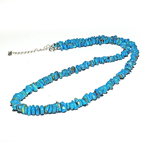 〔N1125〕約5-8mm グラデーション アリゾナ産 ターコイズ ネックレス Arizona turquoise 約48cm
