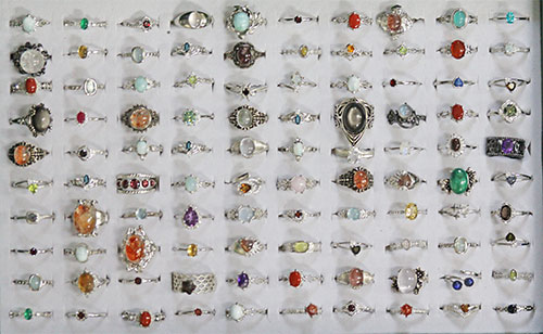 〔R374-38〕お買い得 天然石 箱売り リング 100個 指輪 フリーサイズ  まとめ売り アクセサリーリング