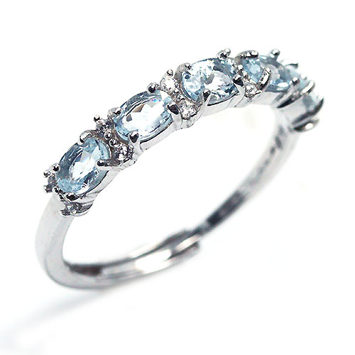 〔R388〕アクアマリン aquamarine  SV925 リング 指輪 サイズフリー