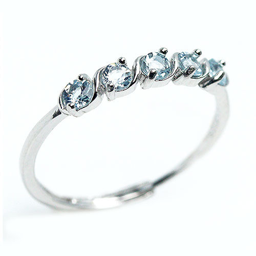 〔R390〕アクアマリン aquamarine  SV925 リング 指輪 サイズフリー