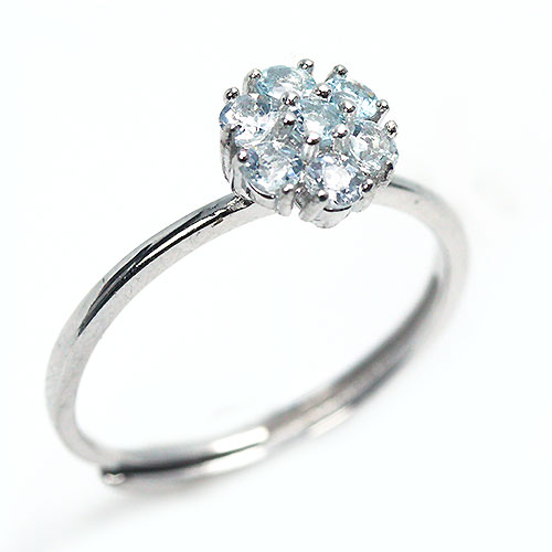 〔R392〕アクアマリン aquamarine  SV925 リング 指輪 サイズフリー