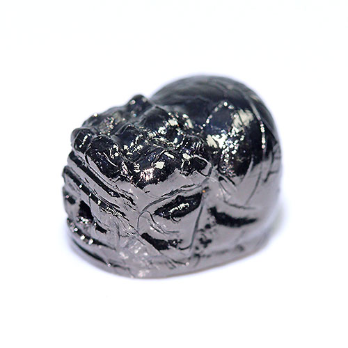 〔Z57-4〕約11x8mm 鉄隕石 メテオライト ブラックカラー ヒキュウ 貔貅 一粒売り アルタイ隕石