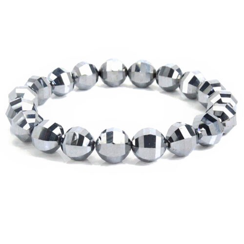 〔BC1-193-8m〕高純度テラヘルツ鉱石 高品質テラヘルツ アースカット ブレスレット Terahertz