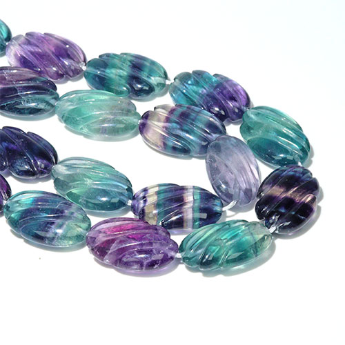 〔C1-191〕天然石 約24x16mm マルチカラー フローライト  連材 1連売り 蛍石 Fluorite