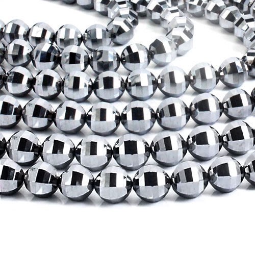 〔C1-193-6m〕高純度テラヘルツ鉱石 高品質テラヘルツ アースカット ビーズ 連売り 連材 Terahertz