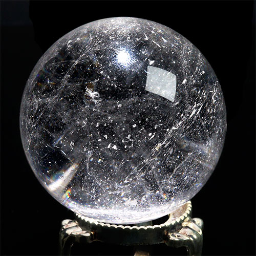 〔D447-17〕約52mm ブラジル ミナスジェライス州 天然水晶 天然クォーツ スフィア 水晶  丸玉 1個【メール便不可】