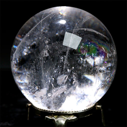 〔D447-2〕約66mm ブラジル ミナスジェライス州 天然水晶 天然クォーツ スフィア 水晶  丸玉 1個【メール便不可】