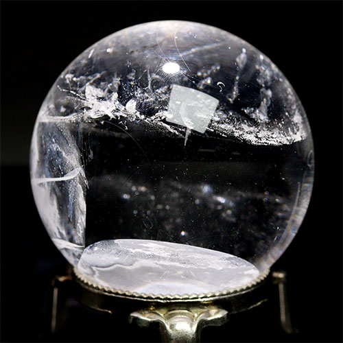 〔D447-5〕約58mm ブラジル ミナスジェライス州 天然水晶 天然クォーツ スフィア 水晶  丸玉 1個【メール便不可】