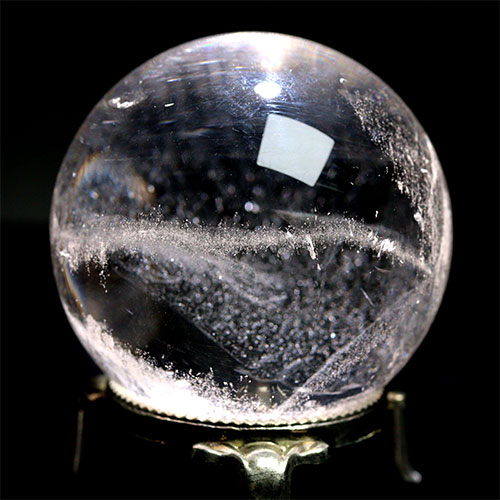 〔D447-7〕約58mm ブラジル ミナスジェライス州 天然水晶 天然クォーツ スフィア 水晶  丸玉 1個【メール便不可】