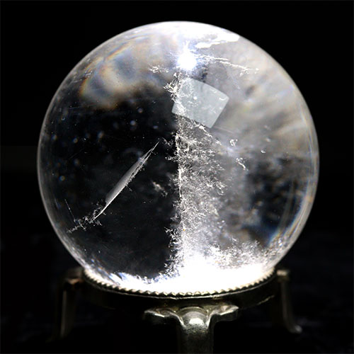 〔D447-8〕約58mm ブラジル ミナスジェライス州 天然水晶 天然クォーツ スフィア 水晶  丸玉 1個【メール便不可】