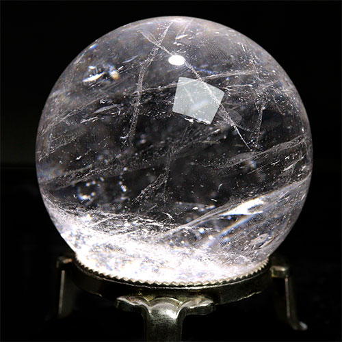 〔D447-9〕約56mm ブラジル ミナスジェライス州 天然水晶 天然クォーツ スフィア 水晶  丸玉 1個【メール便不可】