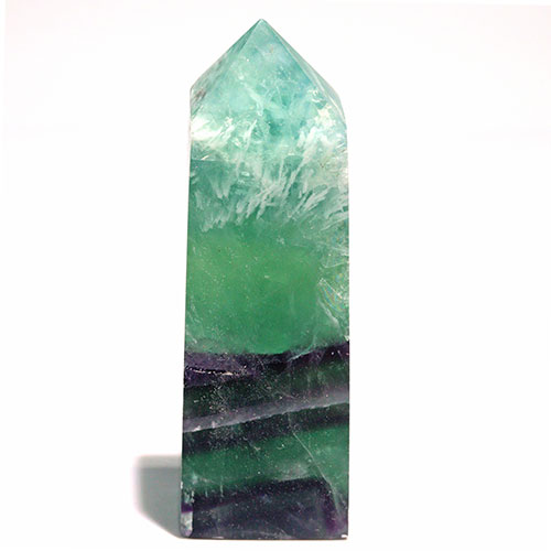 〔D449-20〕エンジェルフェザーフローライト ポイン オベリスク 置物 Angel Feather Fluorite