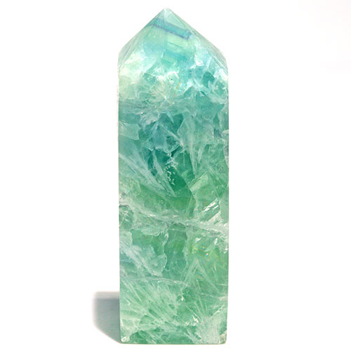 〔D449-3〕エンジェルフェザーフローライト ポイン オベリスク 置物 Angel Feather Fluorite