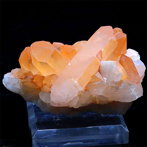 〔D452-12〕コリント産 タンジェリンクォーツ クラスター マンダリンクォーツ Tanjerine Quartz 蜜柑水晶【メール便不可】