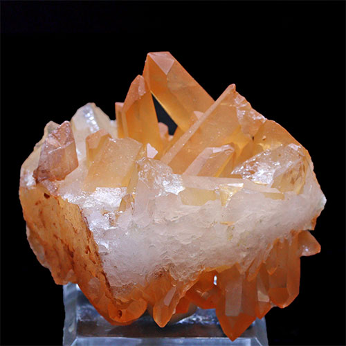 〔D452-2〕コリント産 タンジェリンクォーツ クラスター マンダリンクォーツ Tanjerine Quartz 蜜柑水晶【メール便不可】