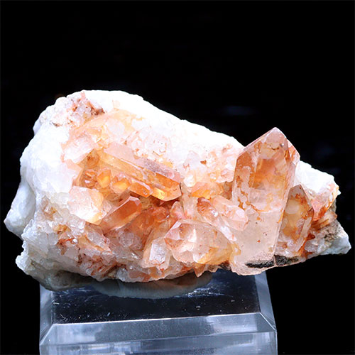 〔D452-29〕コリント産 タンジェリンクォーツ クラスター マンダリンクォーツ Tanjerine Quartz 蜜柑水晶【メール便不可】