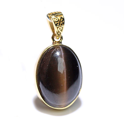 〔J362-10〕SV925 シリマナイトキャッツアイ ペンダントトップ 珪線石【ランダム発送】