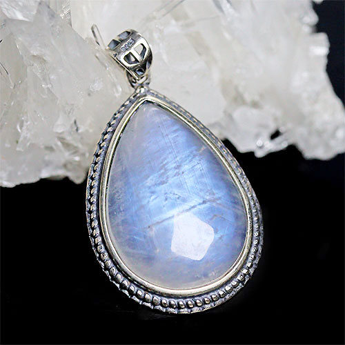 〔J363-1〕ブルームーンストーン sv925 ペンダントトップ【FOREST 天然石 パワーストーン】