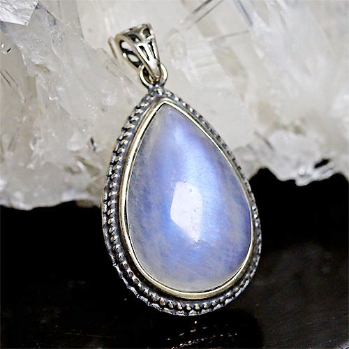 〔J363-2〕ブルームーンストーン sv925 ペンダントトップ【FOREST 天然石 パワーストーン】