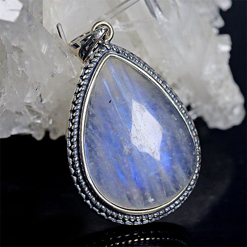 〔J363-3〕ブルームーンストーン sv925 ペンダントトップ【FOREST 天然石 パワーストーン】