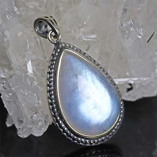 〔J363-4〕ブルームーンストーン sv925 ペンダントトップ【FOREST 天然石 パワーストーン】