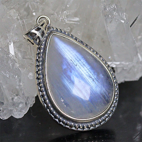 〔J363-5〕ブルームーンストーン sv925 ペンダントトップ【FOREST 天然石 パワーストーン】