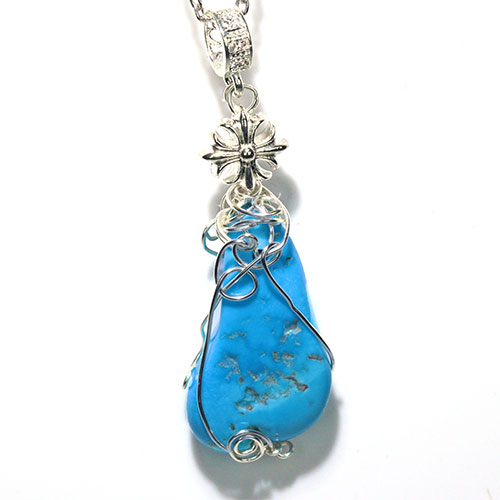 〔J365-6〕アリゾナ スリーピングビューティーターコイズ ペンダント Sleeping Beauty Turquoise