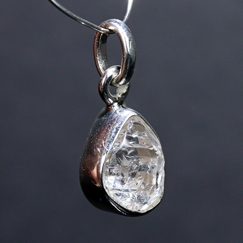 〔J369-1〕ニューヨーク州 ハーキマーダイヤモンド ペンダントトップ SV925 Herkimer diamond ギャランティーカード付