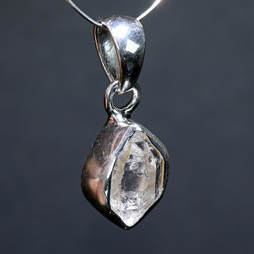 〔J369-4〕ニューヨーク州 ハーキマーダイヤモンド ペンダントトップ SV925 Herkimer diamond ギャランティーカード付