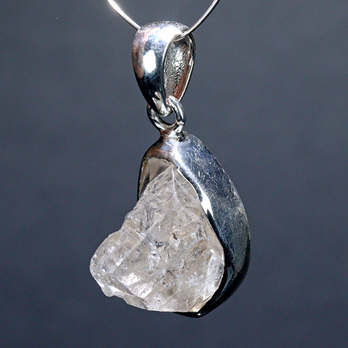 〔J369-7〕ニューヨーク州 ハーキマーダイヤモンド ペンダントトップ SV925 Herkimer diamond ギャランティーカード付