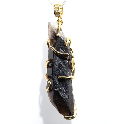 〔J377-1〕トップグレード アーカンソー州産 スモーキークォーツ 黒水晶 ポイント ARKANSAS CRYSTAL