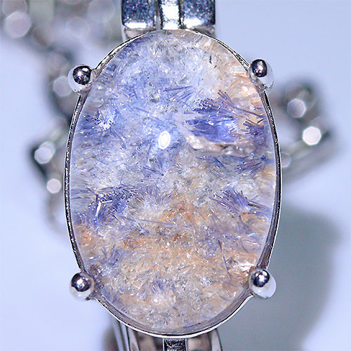 〔K1918〕【レア】SV925 デュモルチェライトインクォーツ Dumortierite ブレスレット