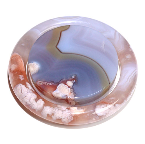 〔K1938-4〕桜瑪瑙 チェリーブロッサムアゲートブレスレット くり抜きバングル くり抜きプレート付き