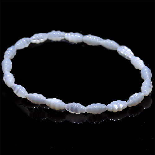 〔K1942〕シロチョウガイ ブレスレット Pinctada maxima 白蝶貝 約5mm【FOREST 天然石 パワーストーン】